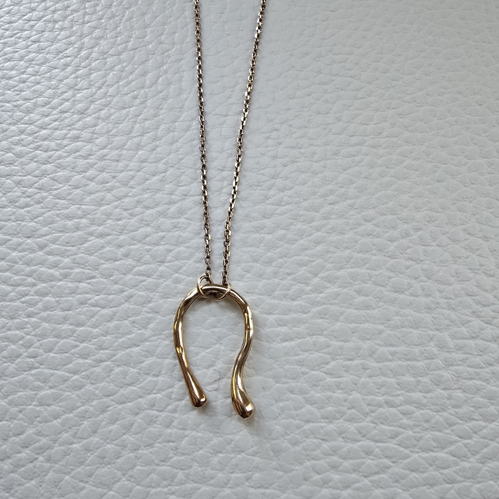FEDOMA rose gold-tone horseshoe pendant necklace with original box